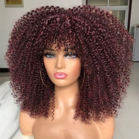 Ladies women curly afro  wig 16 inch main image 4